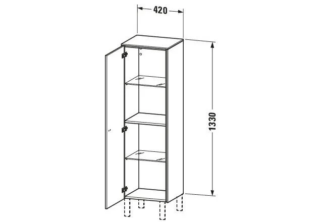 Bản vẽ Tủ Để Đồ Nhà Vệ Sinh Duravit BR1310R1091