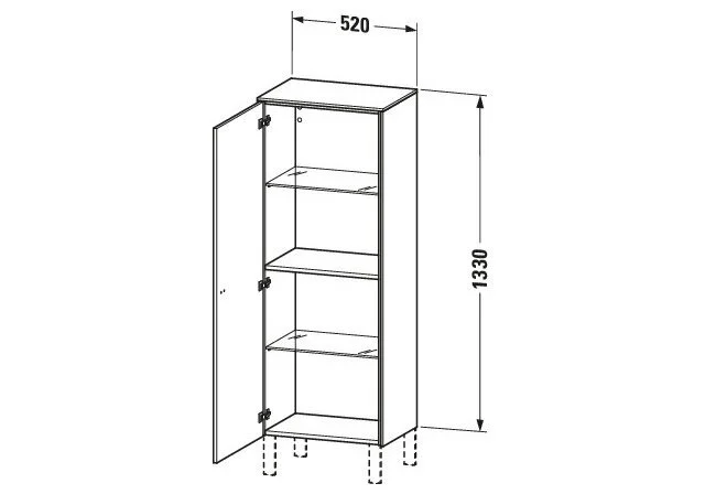 Bản vẽ Tủ Để Đồ Nhà Vệ Sinh Duravit BR1311L0707
