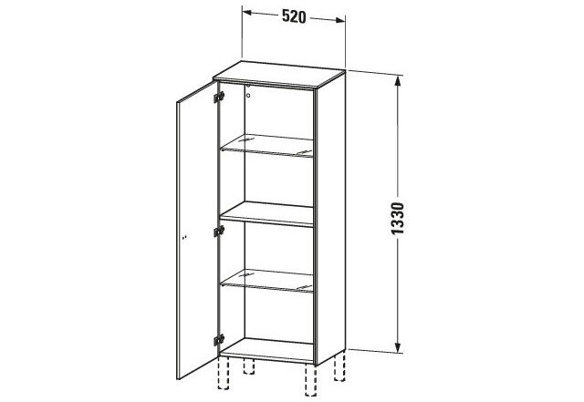 Bản vẽ Tủ Để Đồ Nhà Vệ Sinh Duravit BR1311L1018