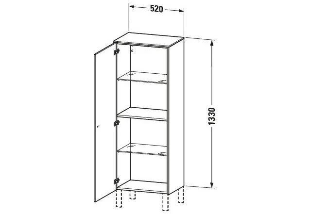 Bản vẽ Tủ Để Đồ Nhà Vệ Sinh Duravit BR1311L1018