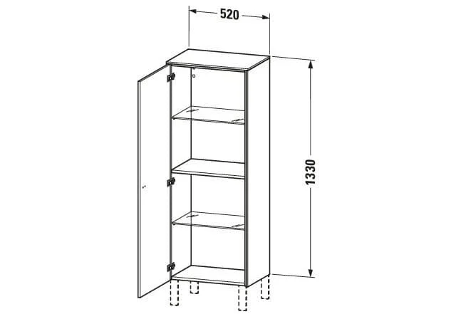Bản vẽ Tủ Để Đồ Nhà Vệ Sinh Duravit BR1311L1021