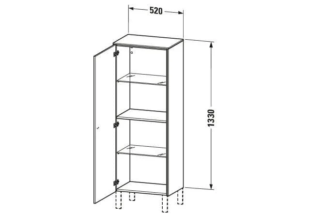 Bản vẽ Tủ Để Đồ Nhà Vệ Sinh Duravit BR1311L1021