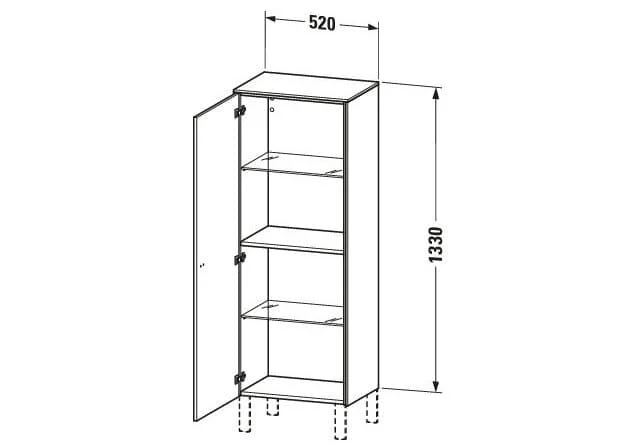 Bản vẽ Tủ Để Đồ Nhà Vệ Sinh Duravit BR1311L1030