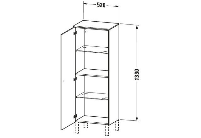 Bản vẽ Tủ Để Đồ Nhà Vệ Sinh Duravit BR1311L1043