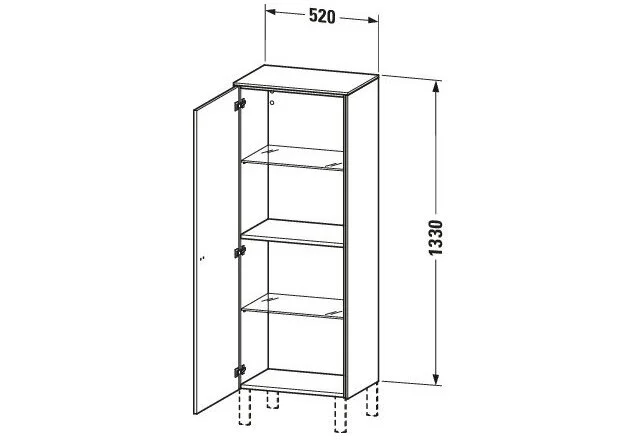 Bản vẽ Tủ Để Đồ Nhà Vệ Sinh Duravit BR1311L1043