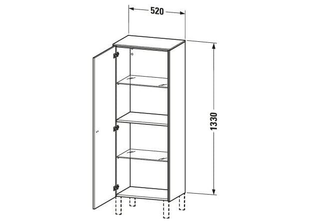 Bản vẽ Tủ Để Đồ Nhà Vệ Sinh Duravit BR1311L1075