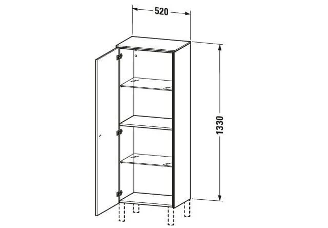Bản vẽ Tủ Để Đồ Nhà Vệ Sinh Duravit BR1311L1075
