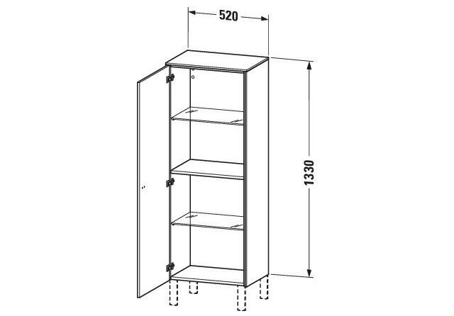 Bản vẽ Tủ Để Đồ Nhà Vệ Sinh Duravit BR1311L1091