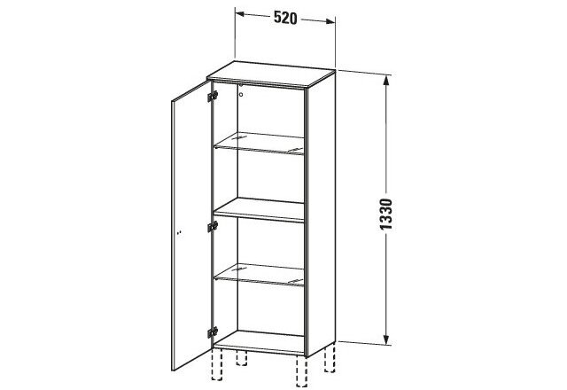 Bản vẽ Tủ Để Đồ Nhà Vệ Sinh Duravit BR1311L9191