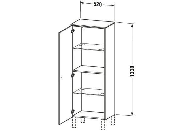 Bản vẽ Tủ Để Đồ Nhà Vệ Sinh Duravit BR1311R0707