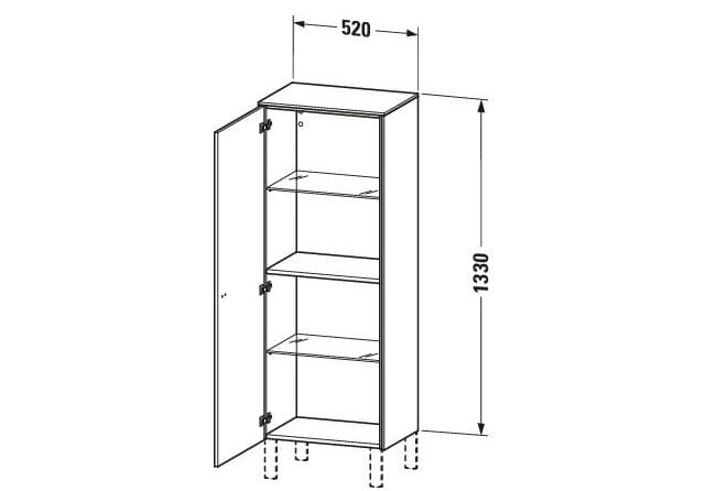 Bản vẽ Tủ Để Đồ Nhà Vệ Sinh Duravit BR1311R1018