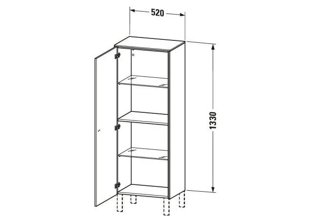 Bản vẽ Tủ Để Đồ Nhà Vệ Sinh Duravit BR1311R1018