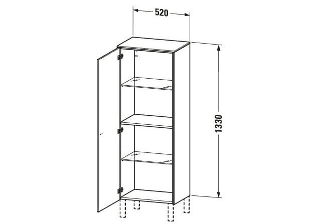 Bản vẽ Tủ Để Đồ Nhà Vệ Sinh Duravit BR1311R1021