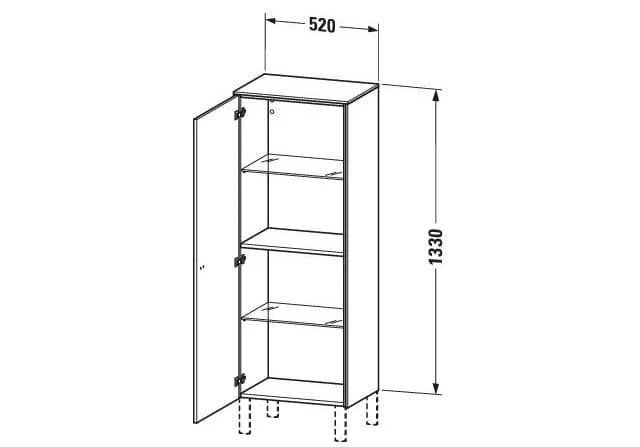 Bản vẽ Tủ Để Đồ Nhà Vệ Sinh Duravit BR1311R1021