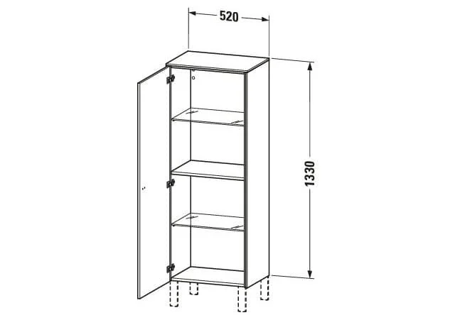 Bản vẽ Tủ Để Đồ Nhà Vệ Sinh Duravit BR1311R1022