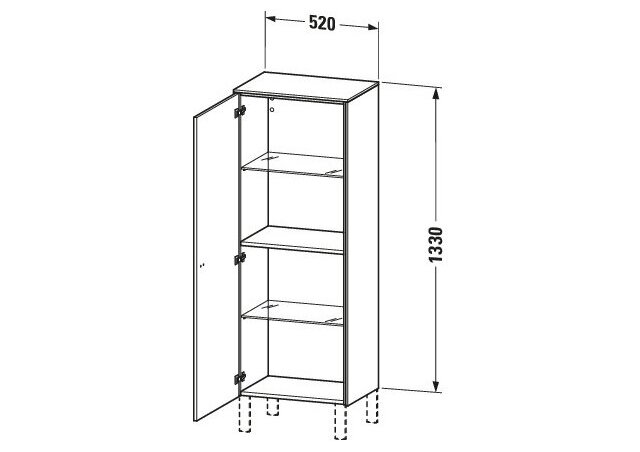 Bản vẽ Tủ Để Đồ Nhà Vệ Sinh Duravit BR1311R1043