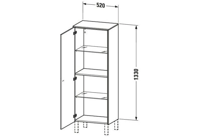 Bản vẽ Tủ Để Đồ Nhà Vệ Sinh Duravit BR1311R1053