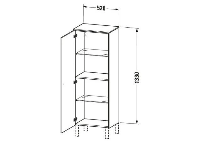 Bản vẽ Tủ Để Đồ Nhà Vệ Sinh Duravit BR1311R1818