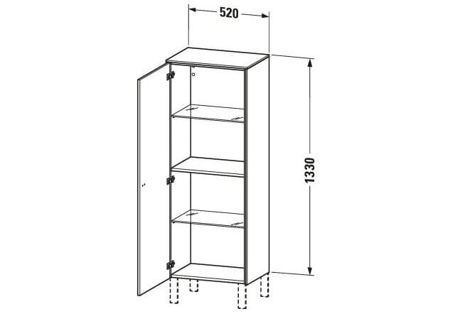 Bản vẽ Tủ Để Đồ Nhà Vệ Sinh Duravit BR1311R2222