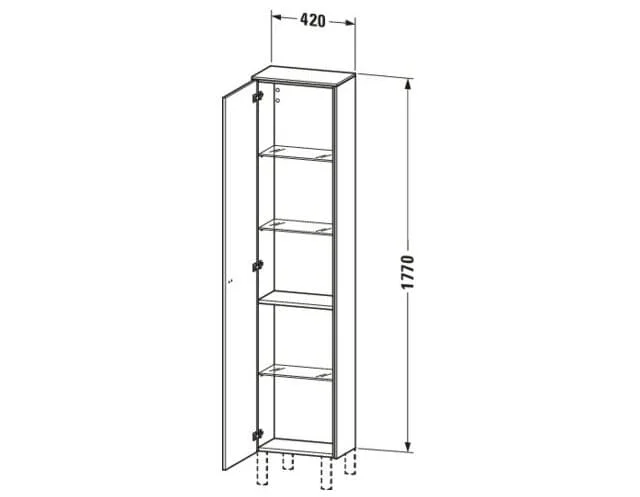 Bản vẽ Tủ Để Đồ Nhà Vệ Sinh Duravit BR1320L0707