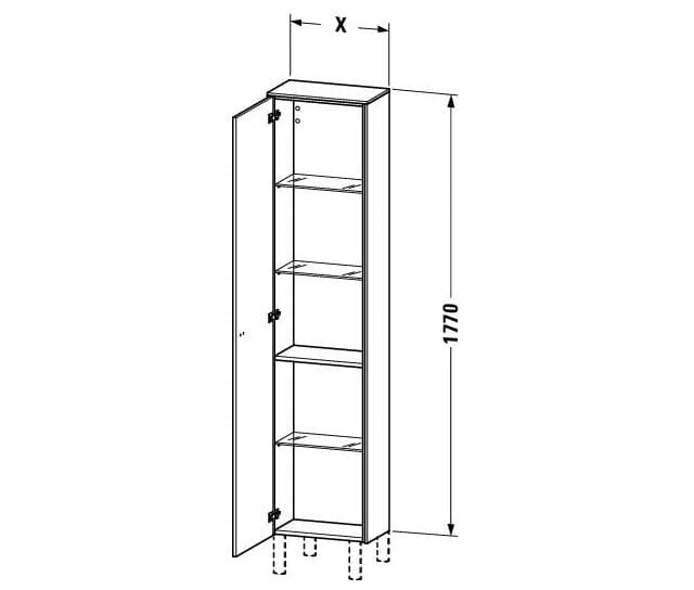 Bản vẽ Tủ Để Đồ Nhà Vệ Sinh Duravit BR1320L1007