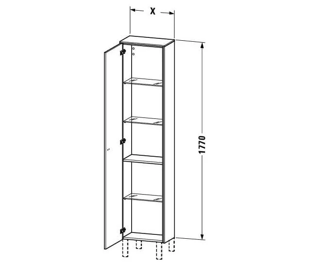 Bản vẽ Tủ Để Đồ Nhà Vệ Sinh Duravit BR1320L1007