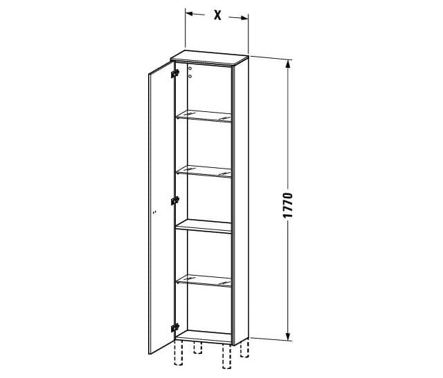 Bản vẽ Tủ Để Đồ Nhà Vệ Sinh Duravit BR1320L1018