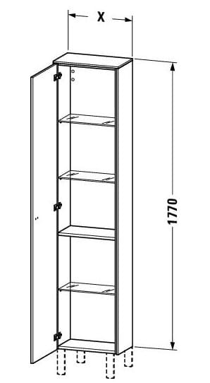 Bản vẽ Tủ Để Đồ Nhà Vệ Sinh Duravit BR1320L1021