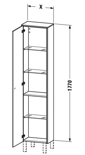 Bản vẽ Tủ Để Đồ Nhà Vệ Sinh Duravit BR1320L1021