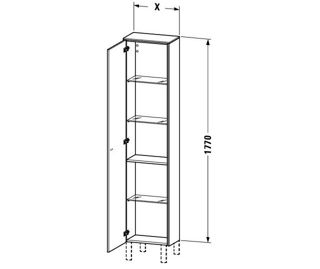 Bản vẽ Tủ Để Đồ Nhà Vệ Sinh Duravit BR1320L1022