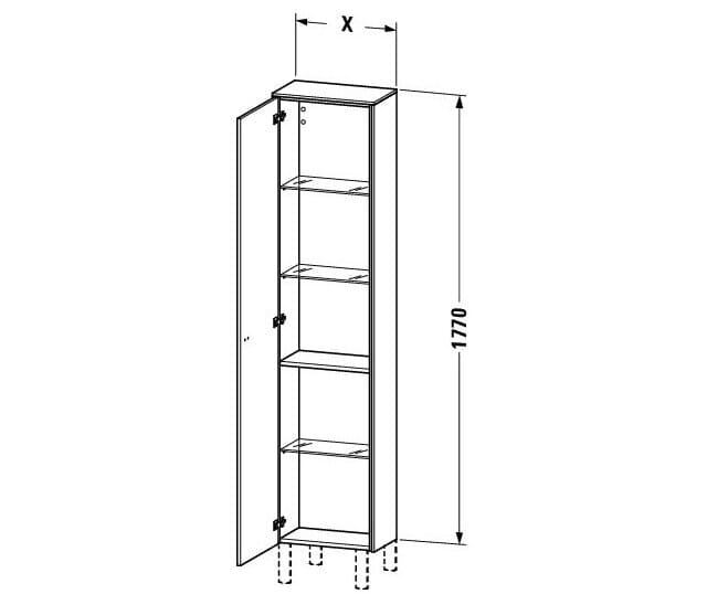 Bản vẽ Tủ Để Đồ Nhà Vệ Sinh Duravit BR1320L1035