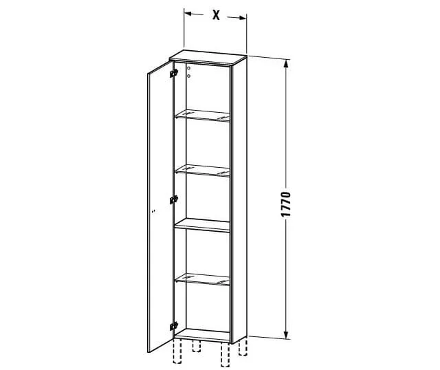 Bản vẽ Tủ Để Đồ Nhà Vệ Sinh Duravit BR1320L1035