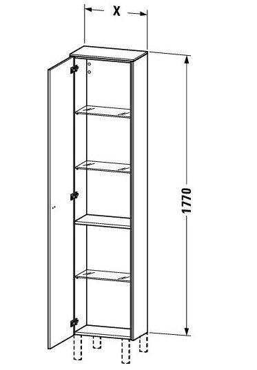 Bản vẽ Tủ Để Đồ Nhà Vệ Sinh Duravit BR1320L1043