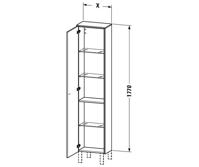 Bản vẽ Tủ Để Đồ Nhà Vệ Sinh Duravit BR1320L1049