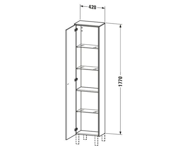 Bản vẽ Tủ Để Đồ Nhà Vệ Sinh Duravit BR1320L1053