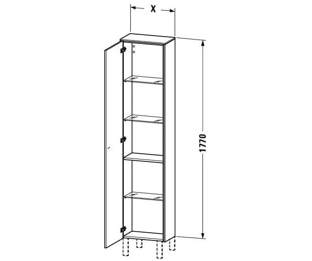 Bản vẽ Tủ Để Đồ Nhà Vệ Sinh Duravit BR1320L1075