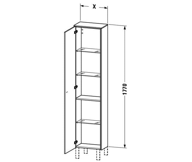 Bản vẽ Tủ Để Đồ Nhà Vệ Sinh Duravit BR1320L1091