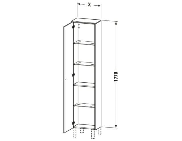 Bản vẽ Tủ Để Đồ Nhà Vệ Sinh Duravit BR1320L2222