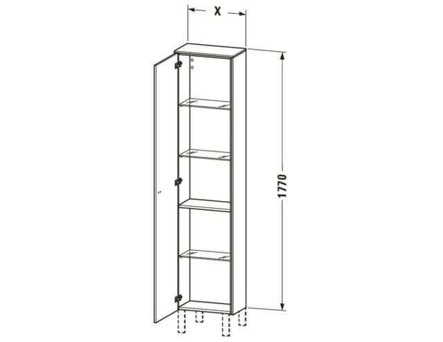 Bản vẽ Tủ Để Đồ Nhà Vệ Sinh Duravit BR1320L2222