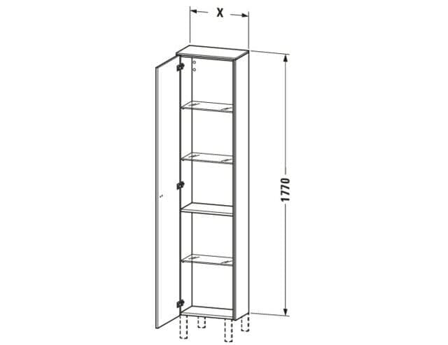 Bản vẽ Tủ Để Đồ Nhà Vệ Sinh Duravit BR1320L4343