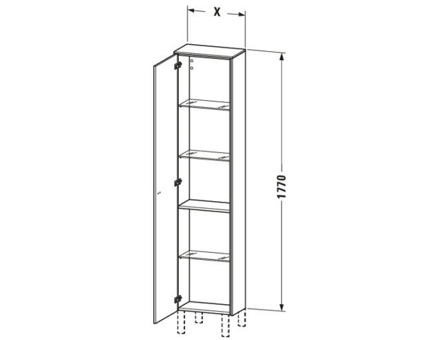 Bản vẽ Tủ Để Đồ Nhà Vệ Sinh Duravit BR1320R1016