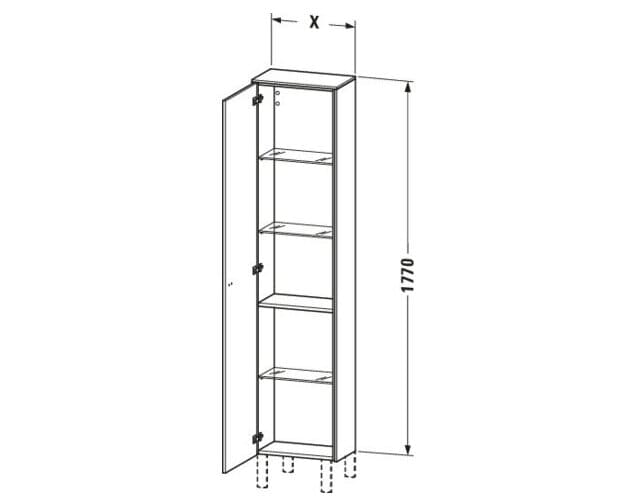 Bản vẽ Tủ Để Đồ Nhà Vệ Sinh Duravit BR1320R1018