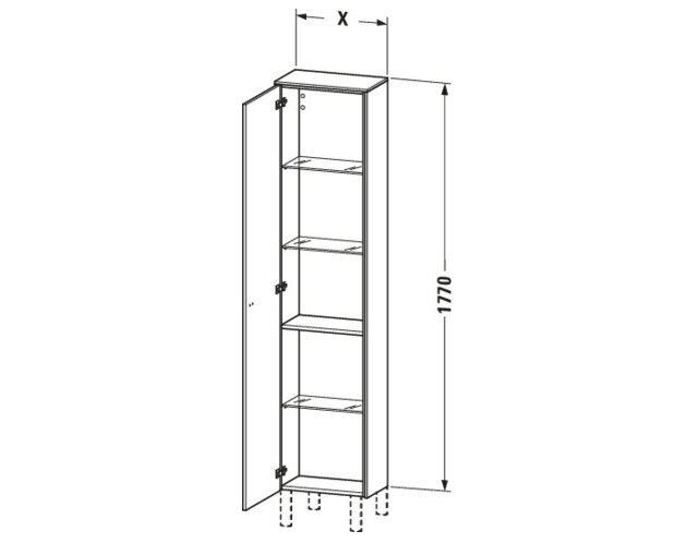 Bản vẽ Tủ Để Đồ Nhà Vệ Sinh Duravit BR1320R1022