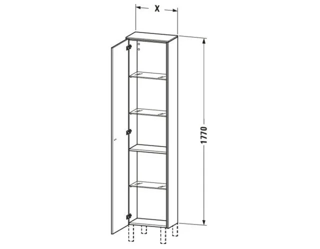 Bản vẽ Tủ Để Đồ Nhà Vệ Sinh Duravit BR1320R1022