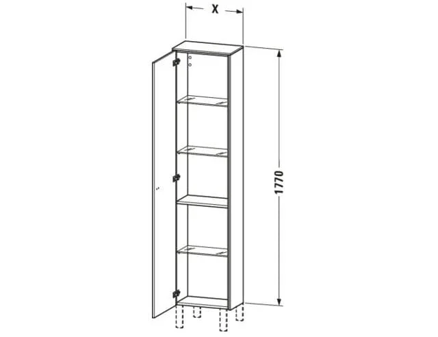 Bản vẽ Tủ Để Đồ Nhà Vệ Sinh Duravit BR1320R1035
