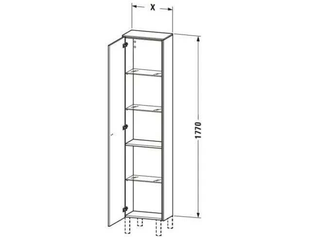 Bản vẽ Tủ Để Đồ Nhà Vệ Sinh Duravit BR1320R1075
