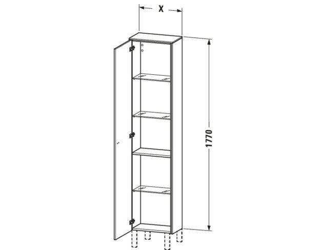 Bản vẽ Tủ Để Đồ Nhà Vệ Sinh Duravit BR1320R1079