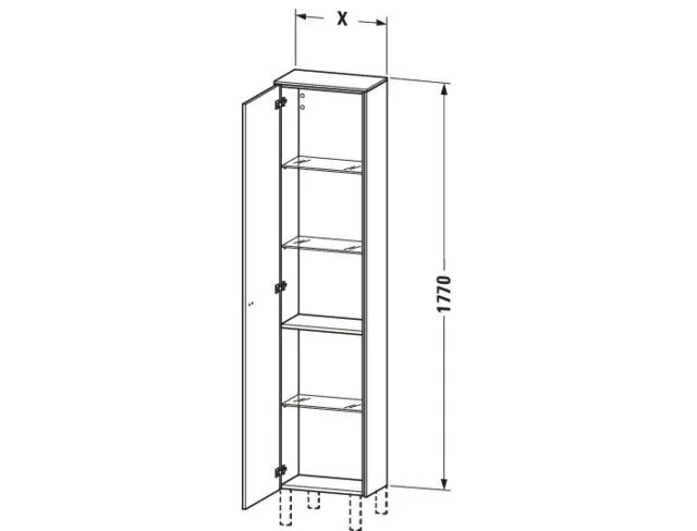 Bản vẽ Tủ Để Đồ Nhà Vệ Sinh Duravit BR1320R1079