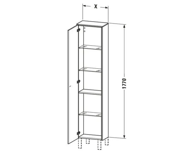Bản vẽ Tủ Để Đồ Nhà Vệ Sinh Duravit BR1320R1091