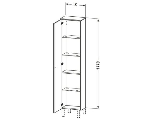 Bản vẽ Tủ Để Đồ Nhà Vệ Sinh Duravit BR1320R1818